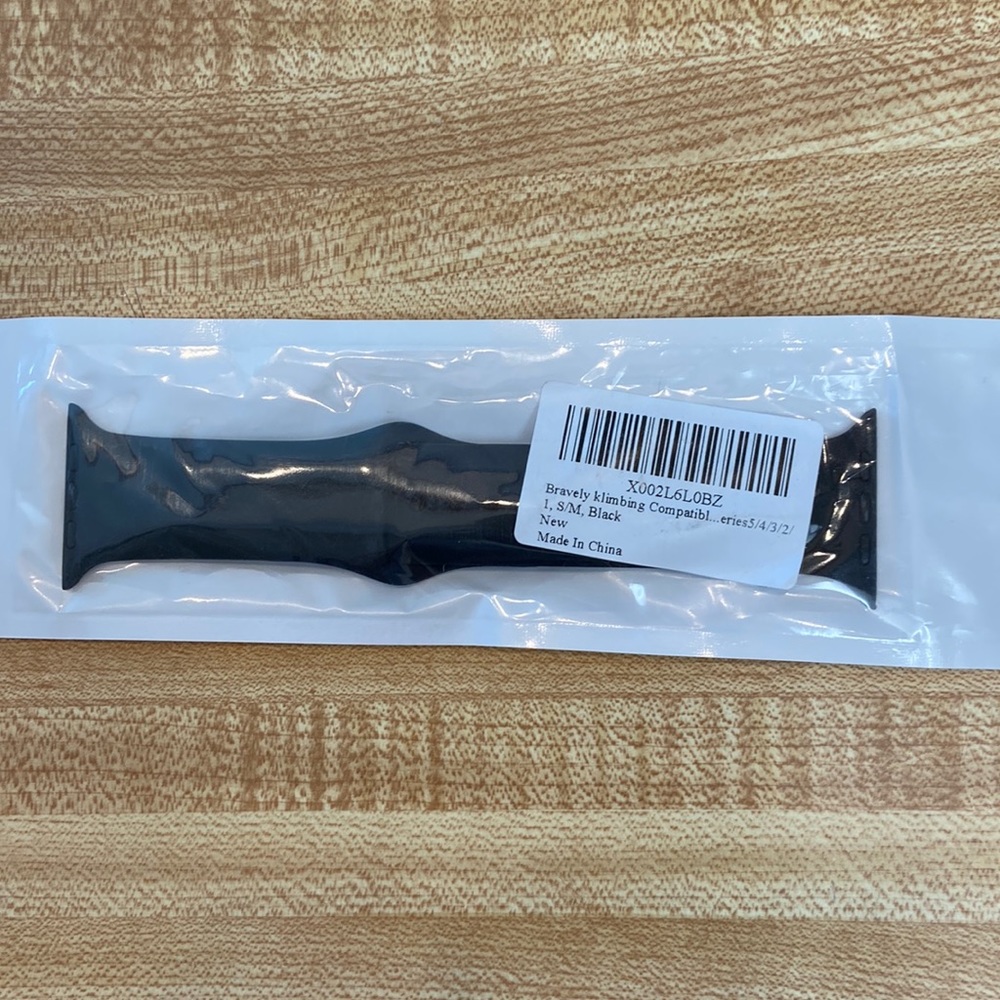 New black silicone Apple Watch band